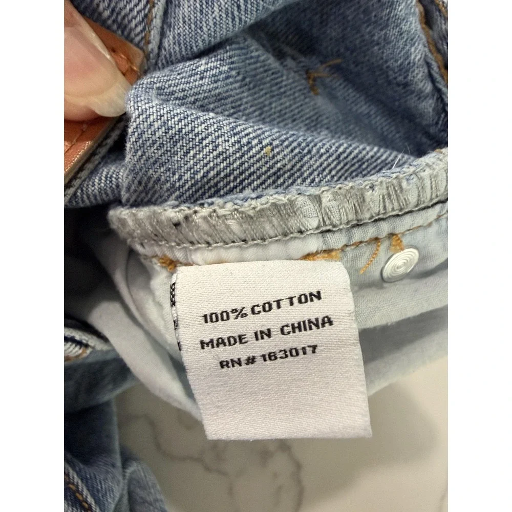 Princess Polly Jeans Womens 4 Blue Straight Leg Relaxed Light Wash 100% Cotton
